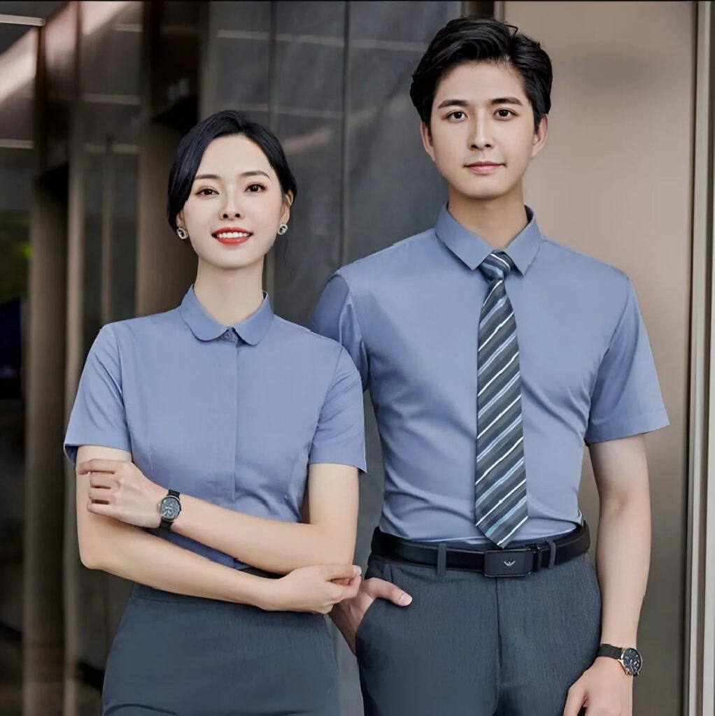 Áo Sơ Mi Màu Xám In Logo Theo Yêu Cầu - May Đồng Phục Doanh Nghiệp