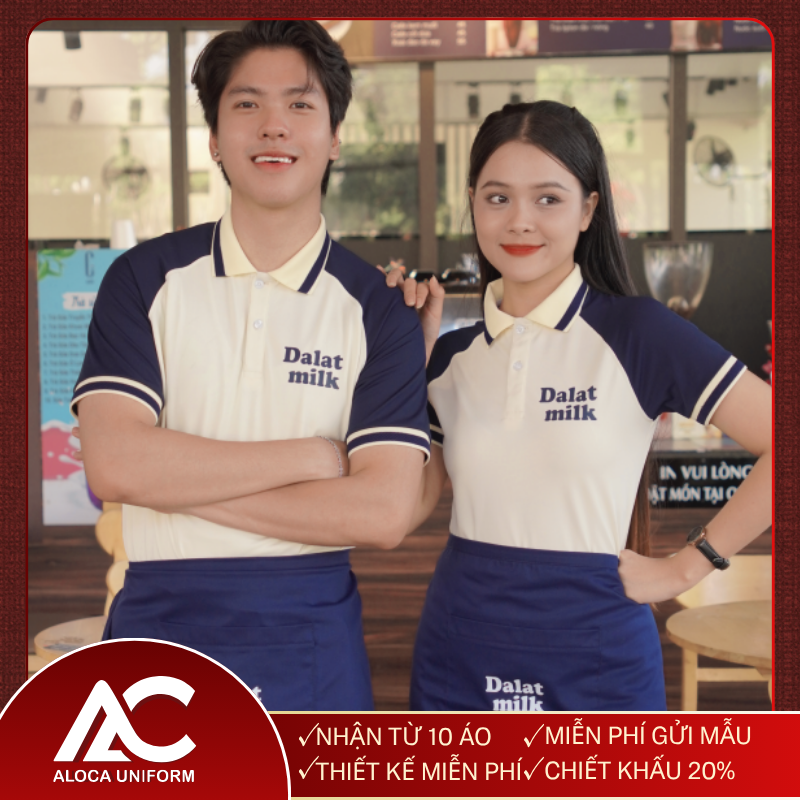 Áo Polo Đồng Phục Đà lạt Milk – Bo Tổ Ong Cao Cấp, Thiết Kế Theo Yêu Cầu Chuẩn Nhận Diện