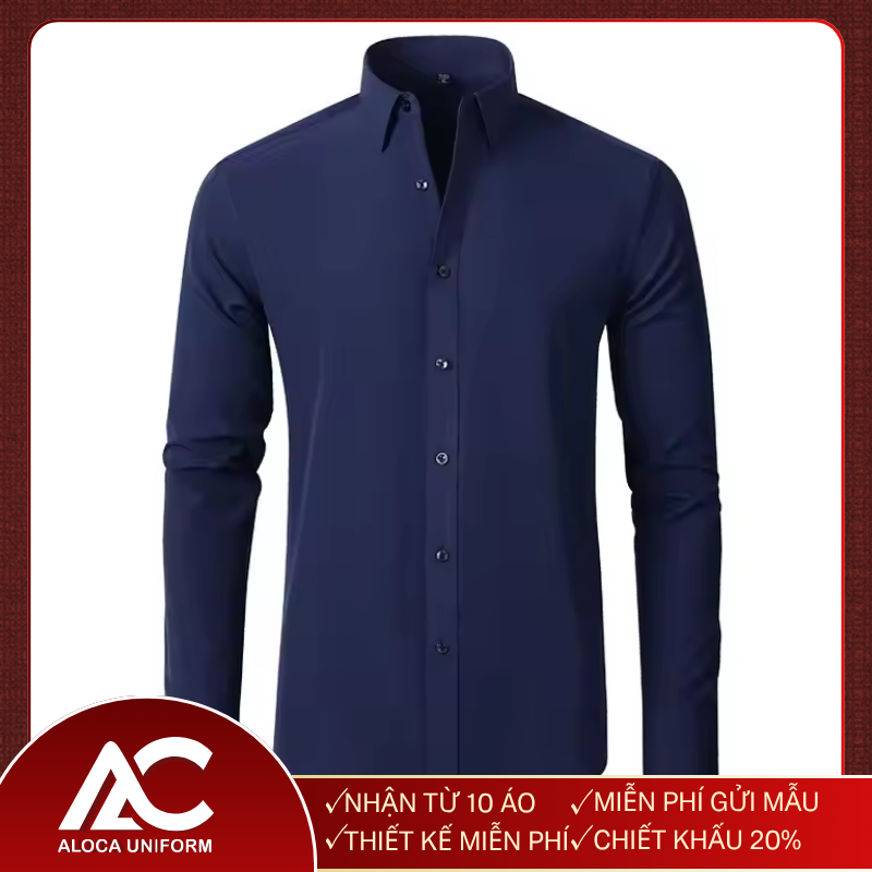 Đồng phục áo sơ mi màu xanh đen