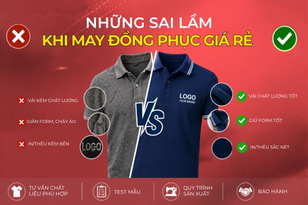 Sai lầm khi may đồng phục giá rẻ
