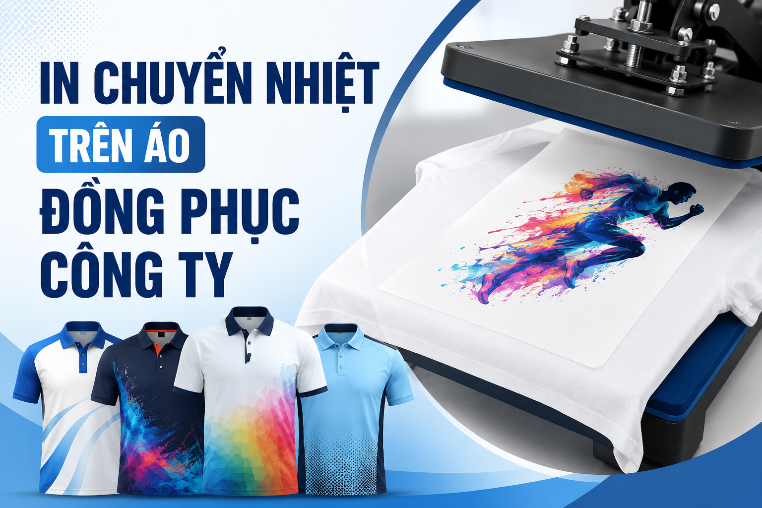 In áo chuyển nhiệt trên áo đồng phục công ty