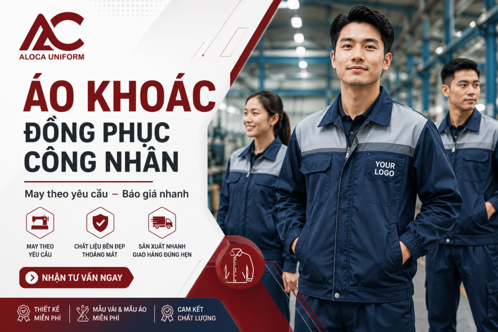 Xưởng may áo khoác đồng phục công nhân 